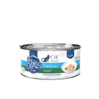 Влажна храна за маче Egeo Tuna & Squid Jelly Grain Free 85GR