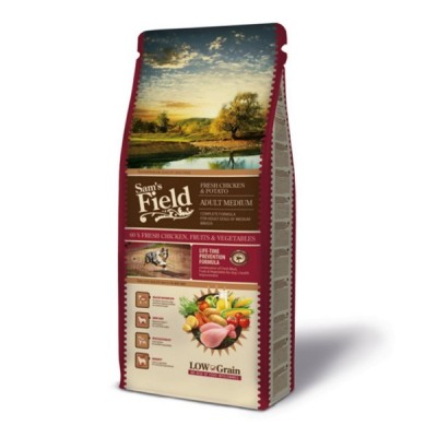 Сува храна за куче Sam's Field Medium Adult Chicken 13 KG