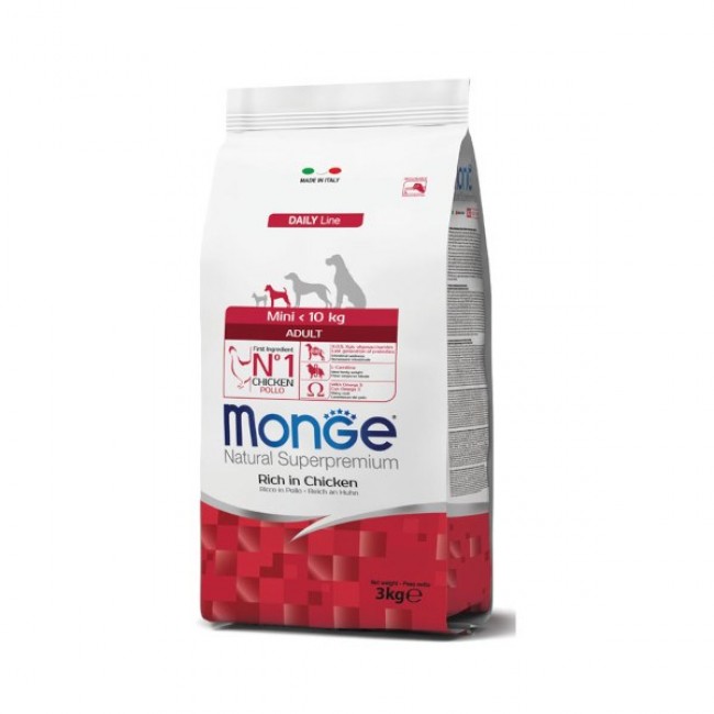 Храна за кучиња Monge Mini adult (богата со пилешко)