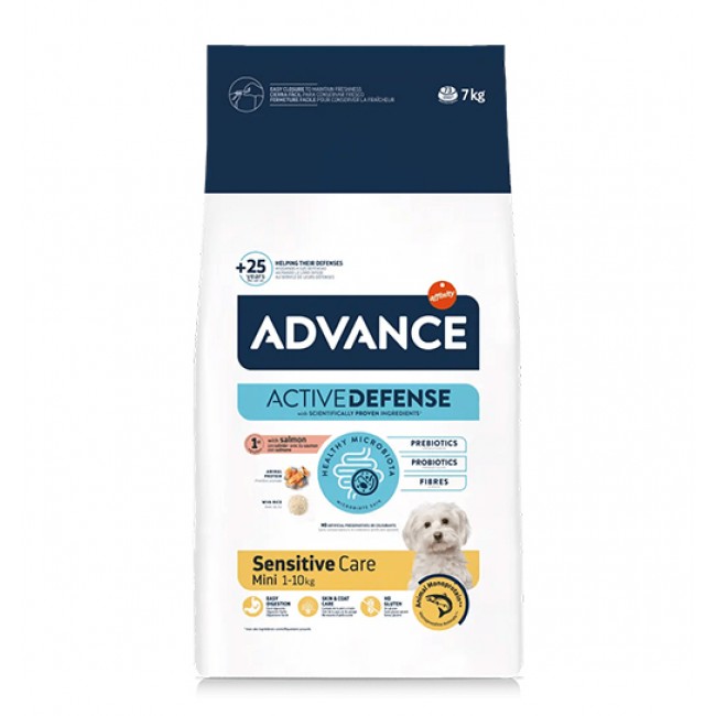 Сува храна за куче Advance Mini Adult Sensitive Salmon 7KG