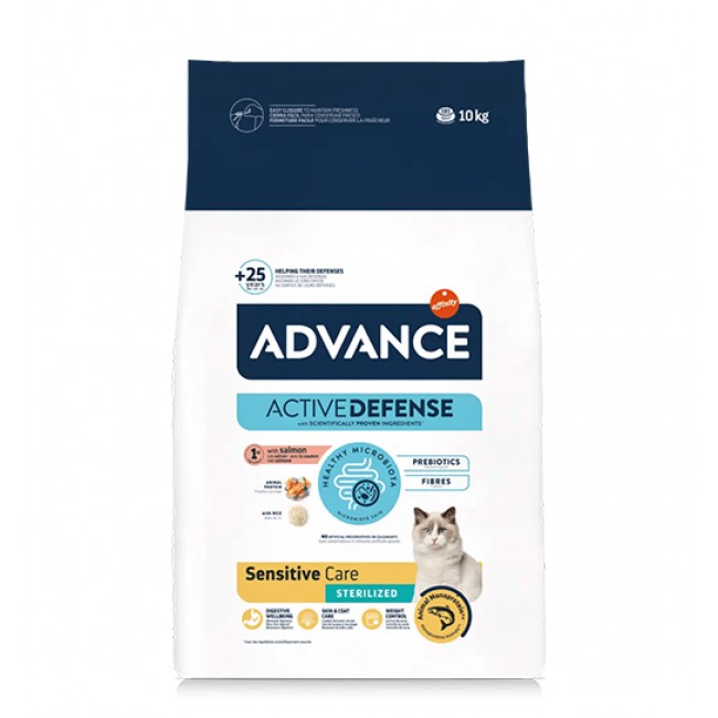 Сува храна за маче Advance Sensitive Care Sterilized Salmon 10KG