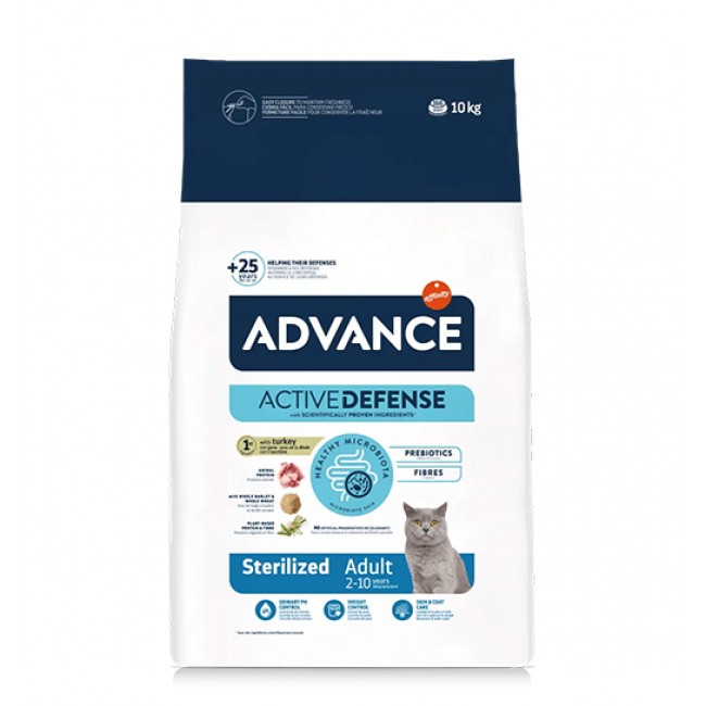 Сува храна за маче Advance Sterilized Cat Turkey 15KG