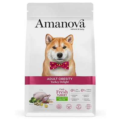 Сува храна за куче Amanova Adult Obesity Turkey Delight Medium Breed 12kg