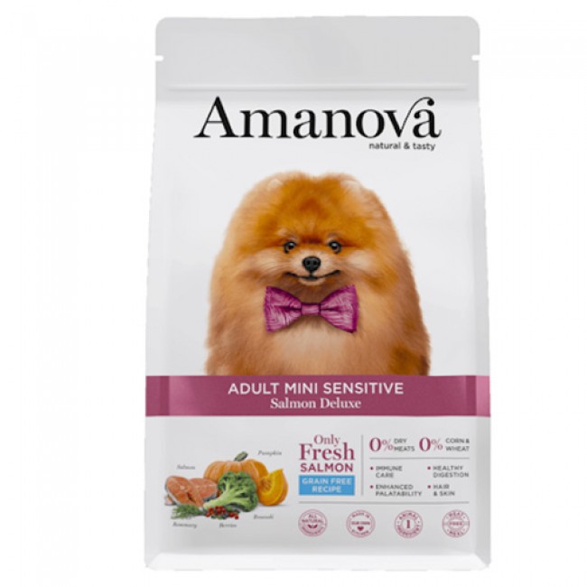 Сува храна за куче Amanova Adult Mini Salmon Deluxe 7 kg