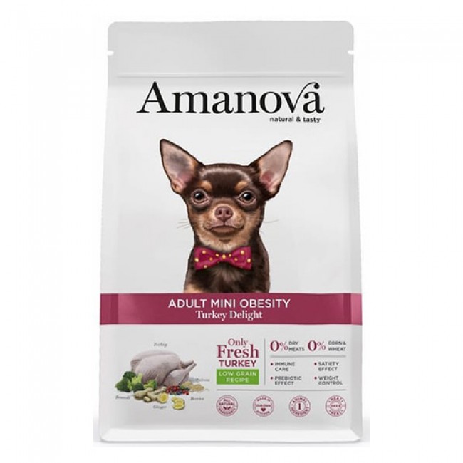 Сува храна за куче Amanova Adult Mini Obesity Turkey Delight 7kg