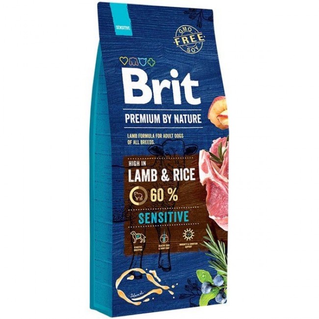 Сува храна за куче Brit Premium Adult Lamb 15 KG 