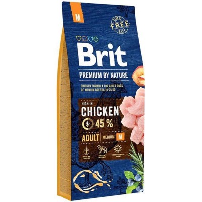 Сува храна за куче Brit Premium Adult M 15 KG 