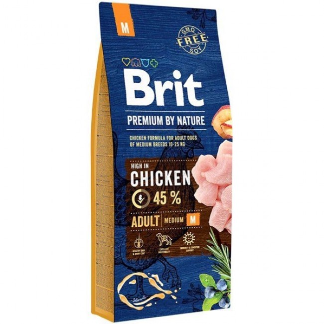 Сува храна за куче Brit Premium Adult M 15 KG 