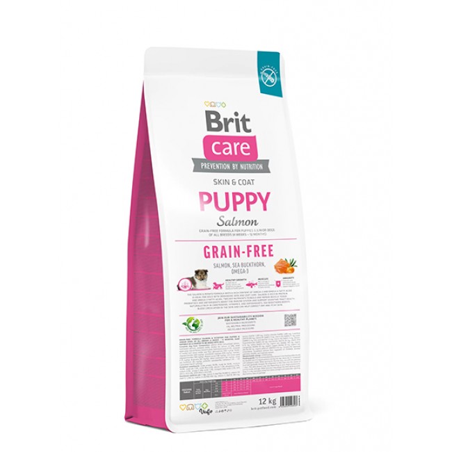 Сува храна за куче Brit Care Puppy Grain Free Salmon 12 KG