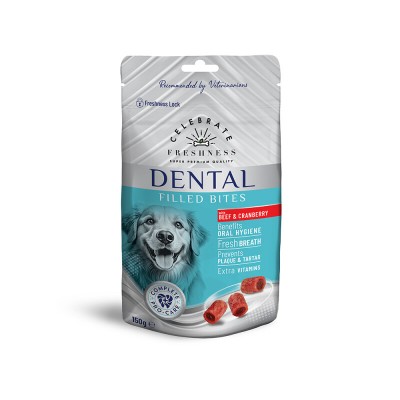 Дентална награда за куче Celebrate Freshness Dental Filled Bites Beef & Cranberry 150 gr