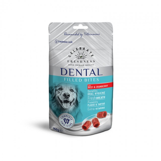 Дентална награда за куче Celebrate Freshness Dental Filled Bites Beef & Cranberry 150 gr