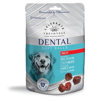 Дентална награда за куче Celebrate Freshness Dental Soft Balls Beef 150 gr