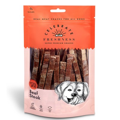 Месната награда за куче CELEBRATE FRESHNESS Beef Steak Strips 100gr