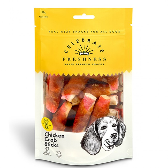 Месната награда за куче CELEBRATE FRESHNESS Chicken Crab Sticks 100gr