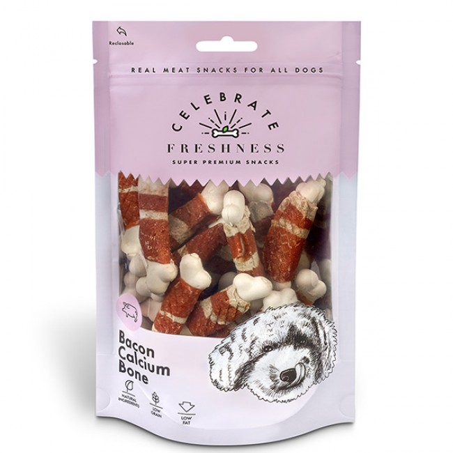 Месната награда за куче CELEBRATE FRESHNESS Bacon Calcium Bone 100gr