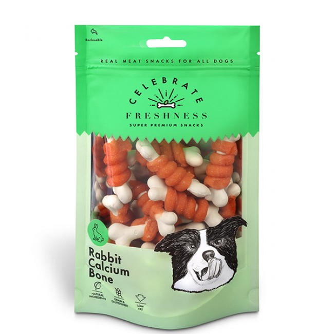 Месната награда за куче CELEBRATE FRESHNESS Rabbit Calcium Bone 100gr