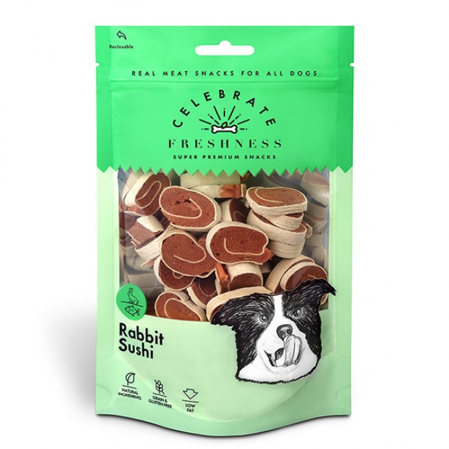 Месната награда за куче CELEBRATE FRESHNESS Rabbit Sushi 100gr