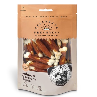 Месната награда за куче CELEBRATE FRESHNESS Salmon Calcium Bone 100gr
