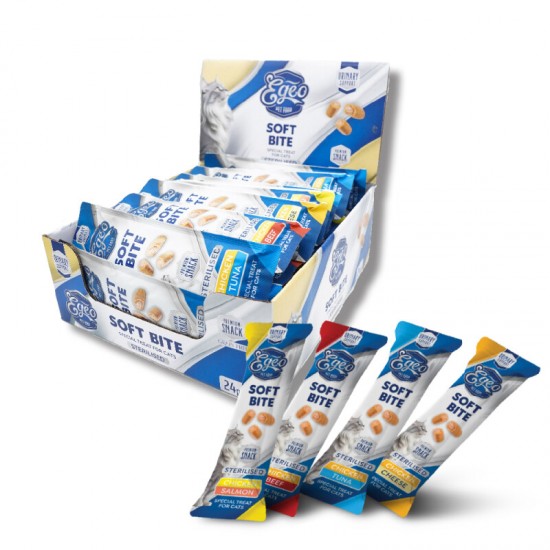 Закуска за маче EGEO Soft Bites Sterilized Mix 24x10gr