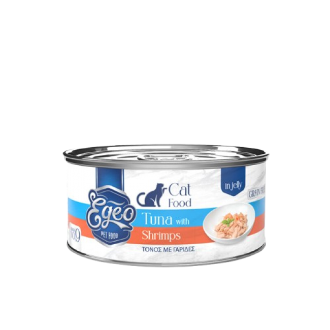 Влажна храна за маче Egeo Grain Free Tuna & Shrimp in Jelly 85GR