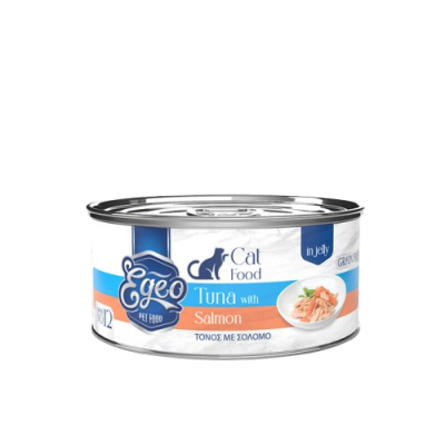 Влажна храна за маче Egeo Grain Free Tuna & Salmon in Jelly 85GR