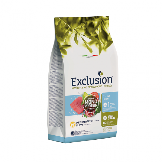 Сува храна за куче Exclusion Medium Puppy Tuna 12 KG