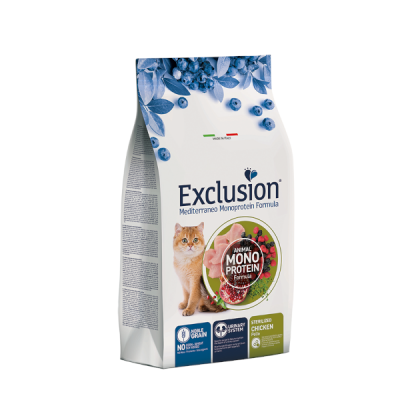 Сува храна за маче Exclusion Cat Chicken Sterilised 12kg