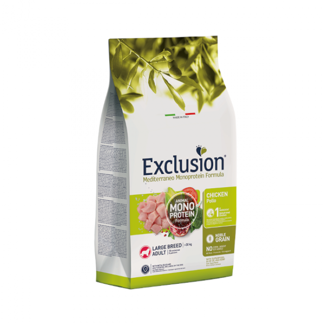 Сува храна за куче Exclusion Large Adult Chicken 12KG