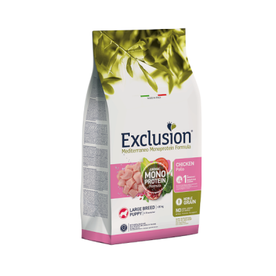 Сува храна за куче Exclusion Large Puppy Chicken 12 KG