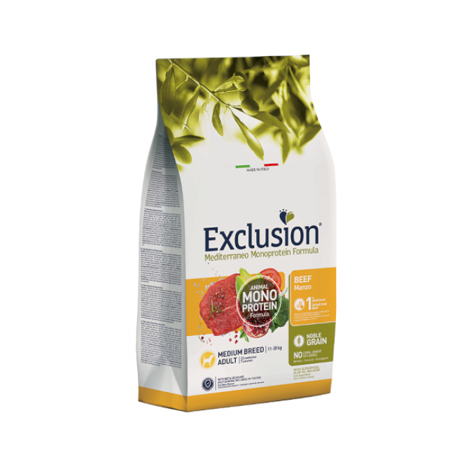 Сува храна за куче Exclusion Medium Adult Beef 12 KG