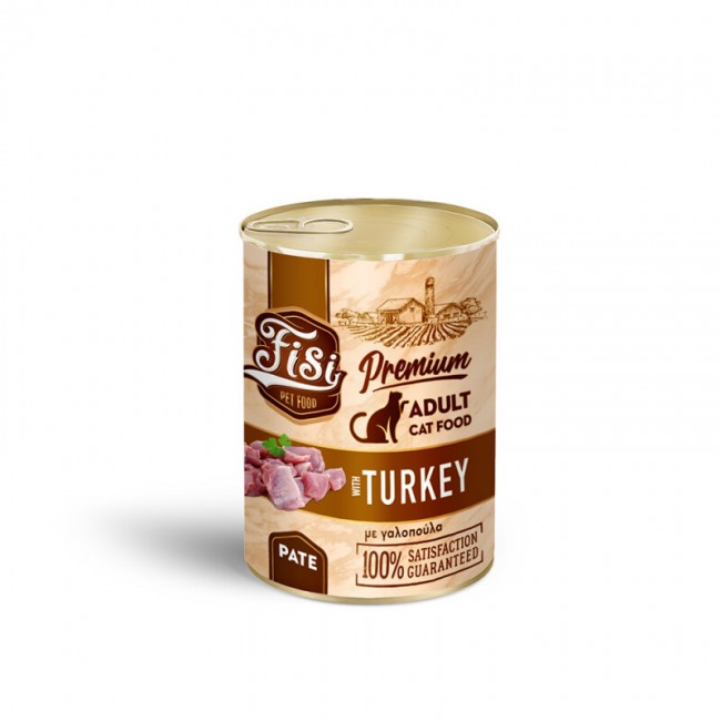 Влажна храна за маче Fisi Adult Cat Turkey Pate 400GR