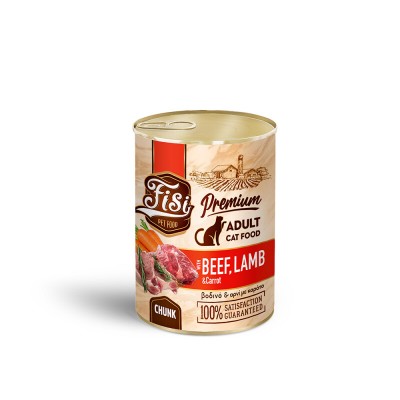 Влажна храна за маче Fisi Beef,Lamb & Carrot Chunk 400GR 