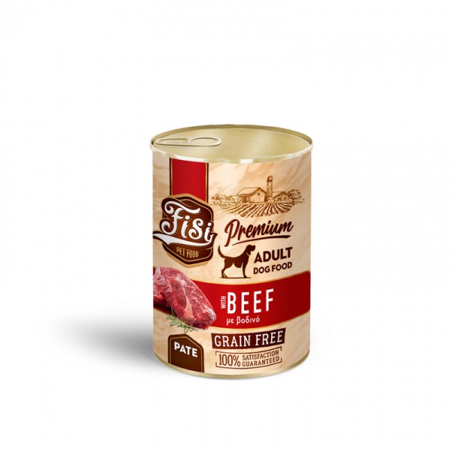Влажна храна за куче Fisi Grain Free Beef Pate 400GR