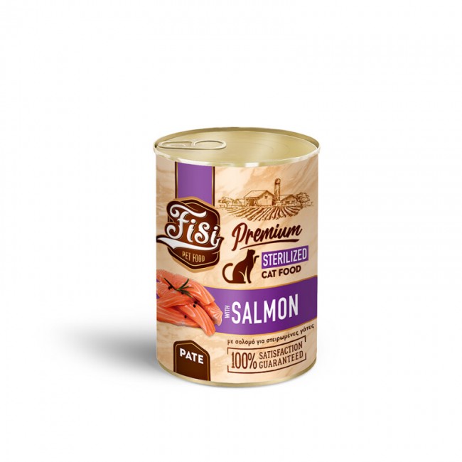 Влажна храна за маче Fisi Salmon Adult Cat Sterilized Pate 400GR