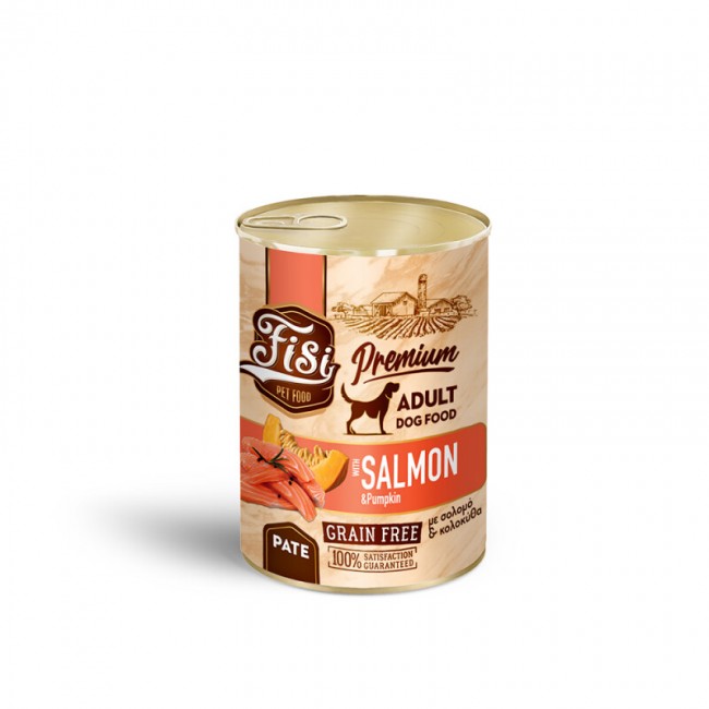 Влажна храна за куче Fisi Grain Free Salmon & Pumpkin Pate 400GR
