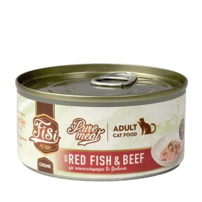 Влажна храна за маче FISI Pure Meat Cat Adult Redfish & Beef 170gr