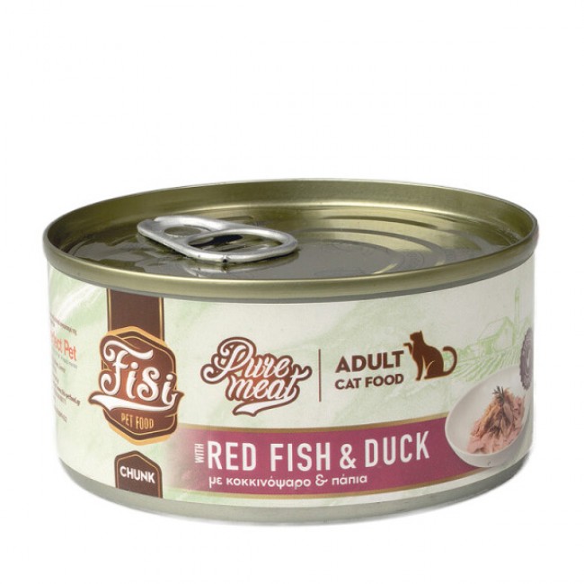 Влажна храна за маче FISI Pure Meat Cat Adult Redfish & Duck 170gr