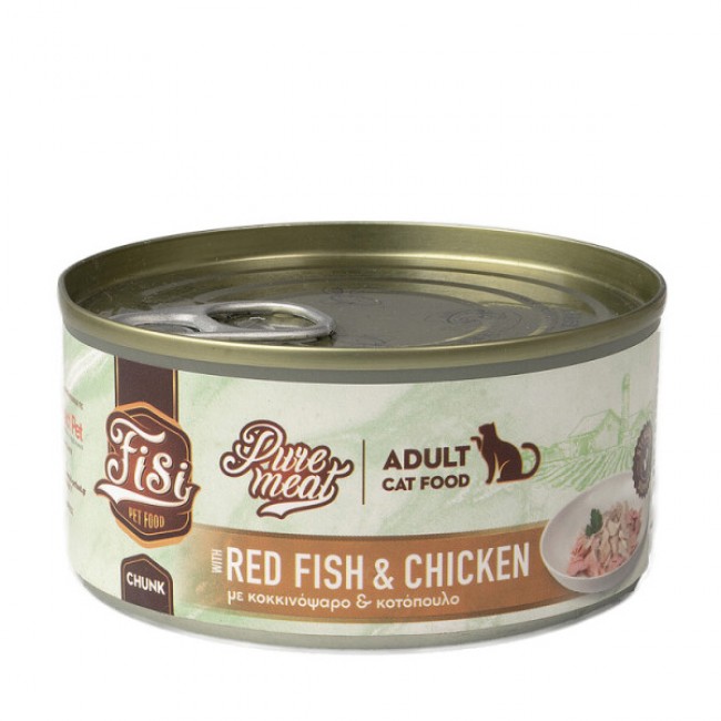 Влажна храна за маче FISI Pure Meat Cat Adult Redfish & Chicken 170gr