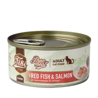 Влажна храна за маче FISI Pure Meat Cat Adult Redfish & Salmon 170gr