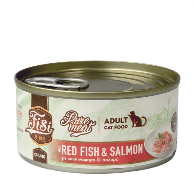 Влажна храна за маче FISI Pure Meat Cat Adult Redfish & Salmon 170gr
