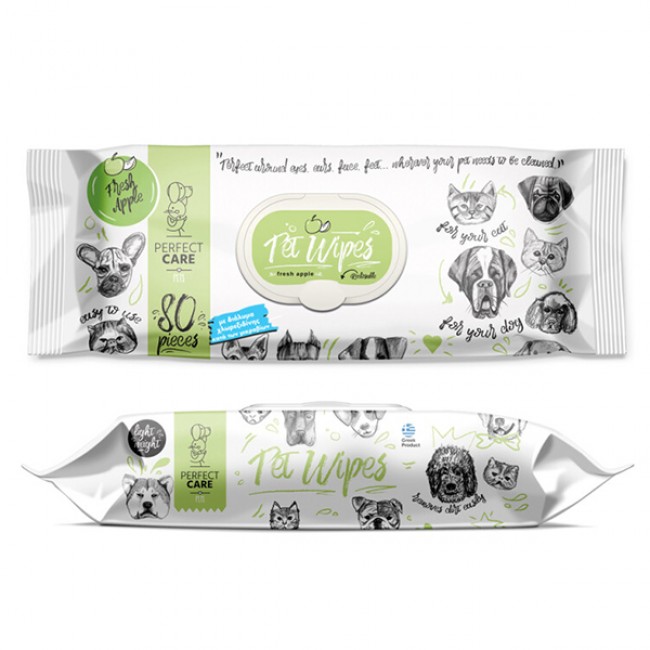 Влажни марамици за миленици Perfect Care Fresh Apple 80 Wipes