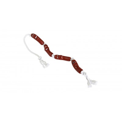 Играчка за куче HipHop Vvnyl sausages on cotton rope 78CM
