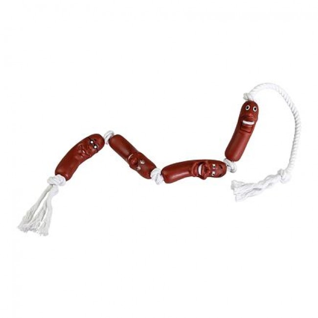 Играчка за куче HipHop Vvnyl sausages on cotton rope 78CM