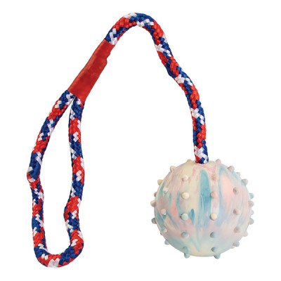 Играчка за куче HipHop rubber ball on cotton rope 