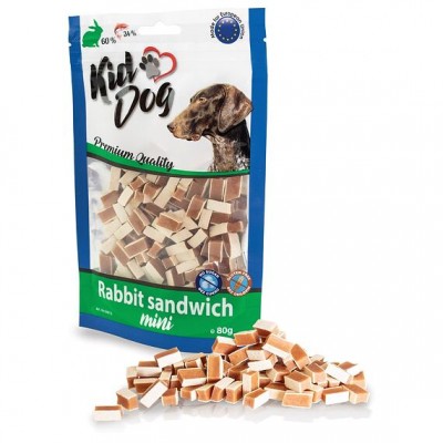 Месната награда за куче KIDDOG Rabbit Sandwich Mini 80GR