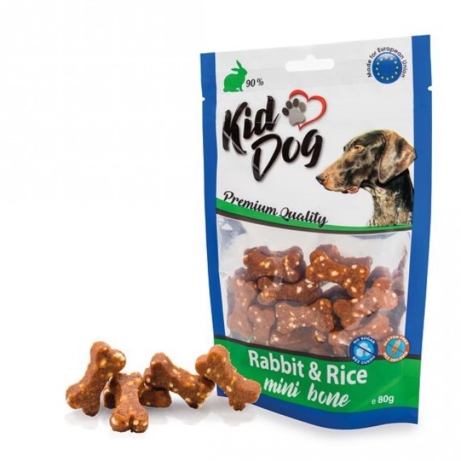 Награда за куче Kiddog Rabbit Meat with Rice Mini Cubes 80GR