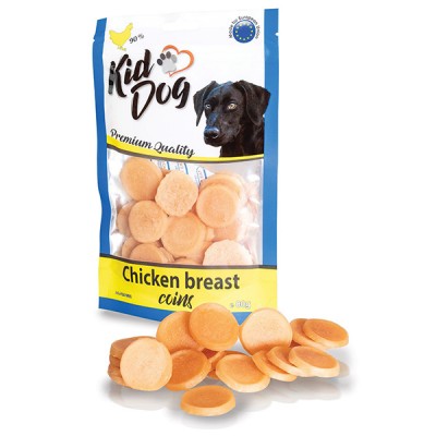 Месната награда за куче KIDDOG Chicken Breast Coins 80GR
