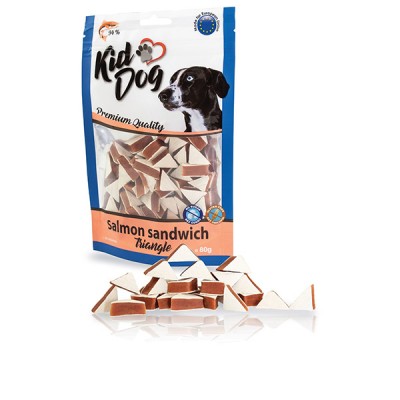 Месната награда за куче  KIDDOG Salmon Sandwich Triangle 80GR  