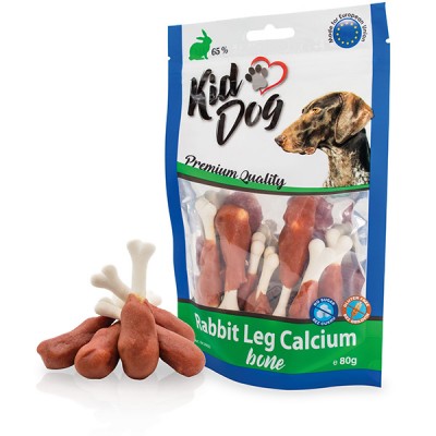 Награда за куче Kiddog Rabbit Leg Calcium Bone 80GR