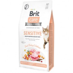 Сува храна за маче Brit Care Adult Cat Sensitive Turkey & Salmon 7kg